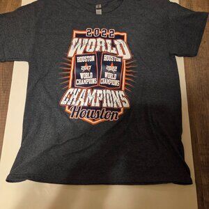 Houston Skyline 2022 Baseball World Champions Gray T-shirt - Size L - Unisex